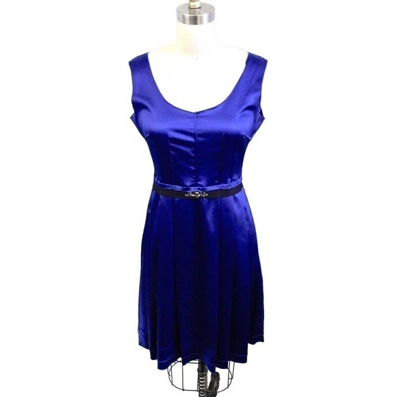 Vera Wang Simply Vera Size 4 Dress Formal Cobalt Blue Sleeveless Cocktail NWOT - Picture 3 of 6